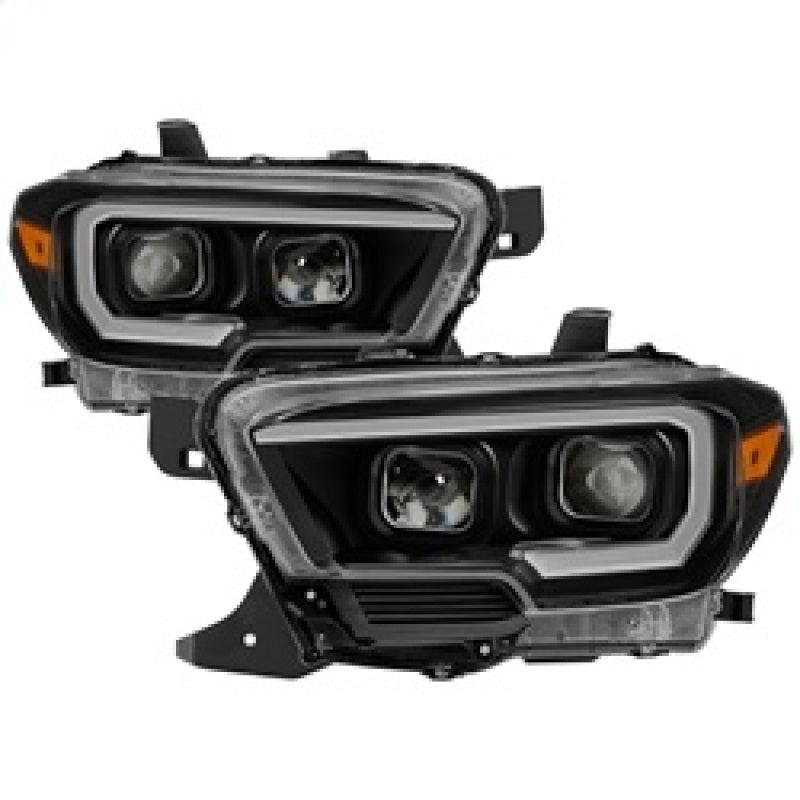 thumbnail interactive-video image 1 of Pair Black Headlights For 2016-2018 Toyota Tacoma TRD Sport/Off Road – Halogen Projector (No DRL) 1 of 4