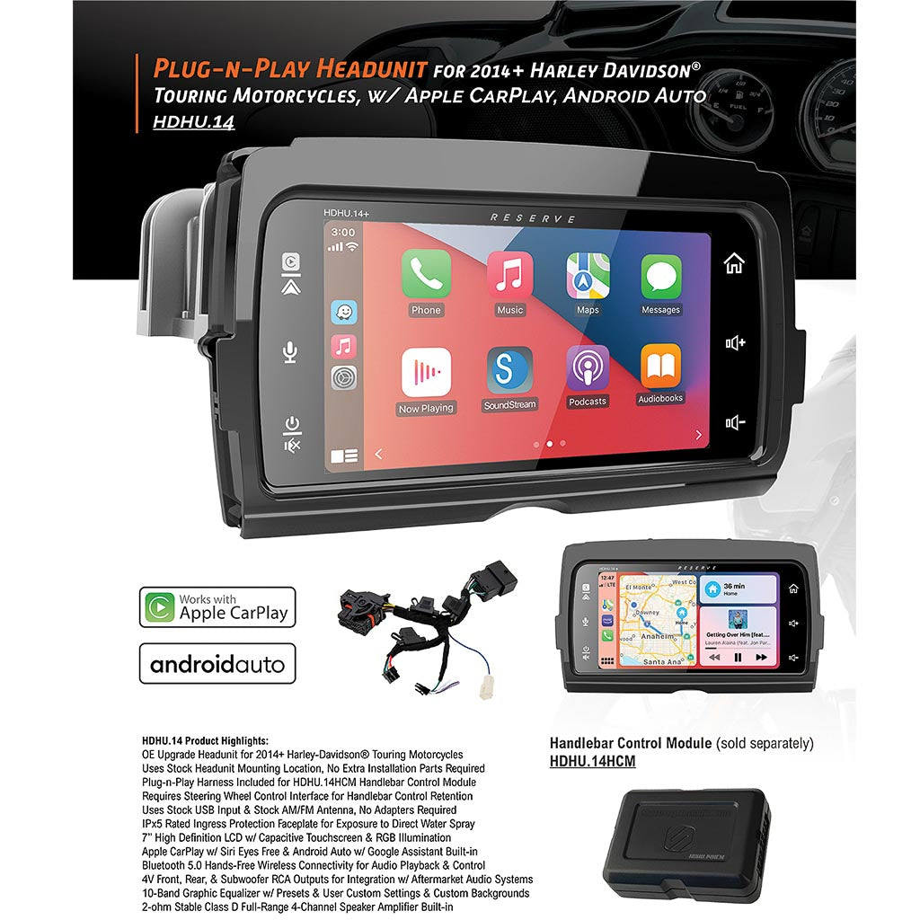 Precision Power 7" Plug-n-Play Touchscreen Head Unit with Apple CarPlay®, Android Auto® & SiriusXM® Tuner Ready - HDHU.14+
