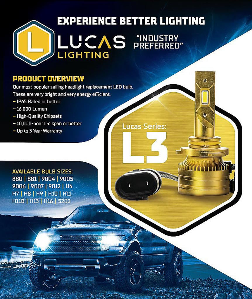 Lucas Lighting L3 Series Headlight Pair 7X Brighter – Cali Raised