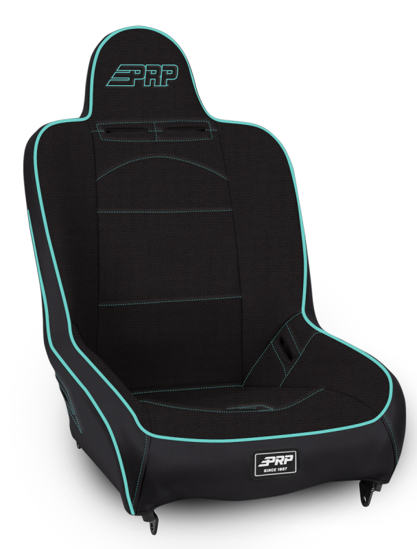 PRP Premier High Back Suspension Seat- Black/Teal Tweed