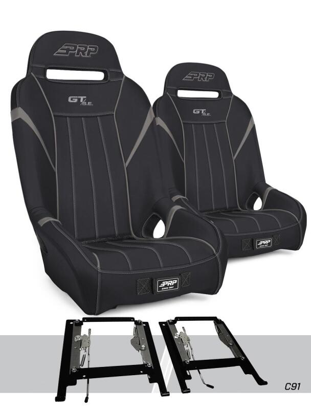 PRP GT3 Suspension Seats Kit for Can-Am Maverick X3 (Pair) - Black & Gray