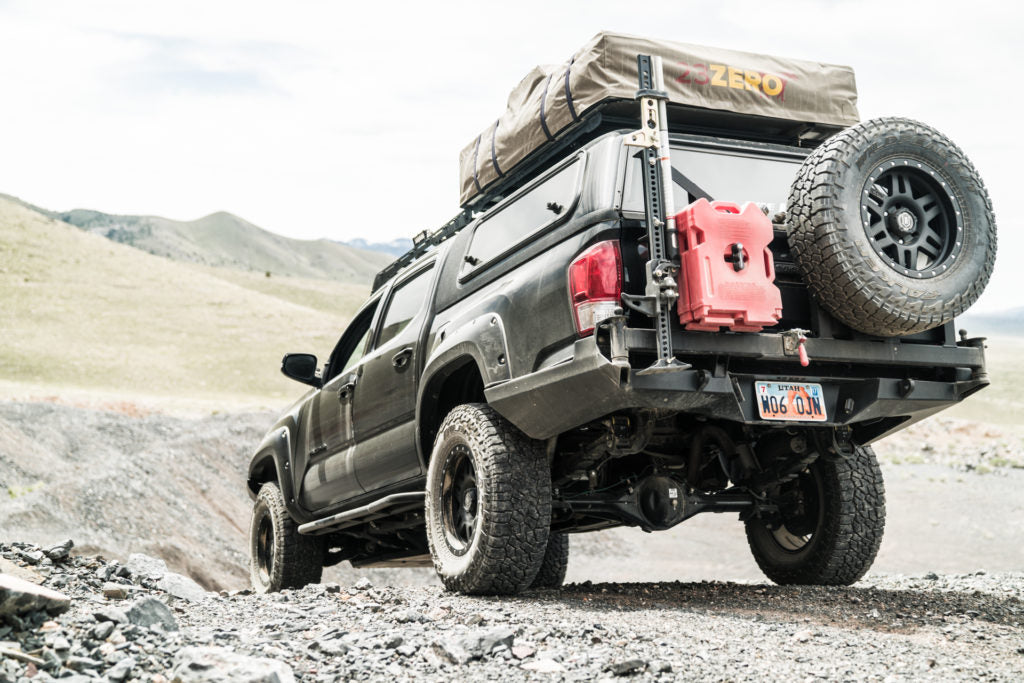 3rd Gen Toyota Tacoma High Clearance Rear Bumper Dual Swing Arm Tire Carrier 16-22 Toyota Tacoma Powdercoat Black CBI Offroad