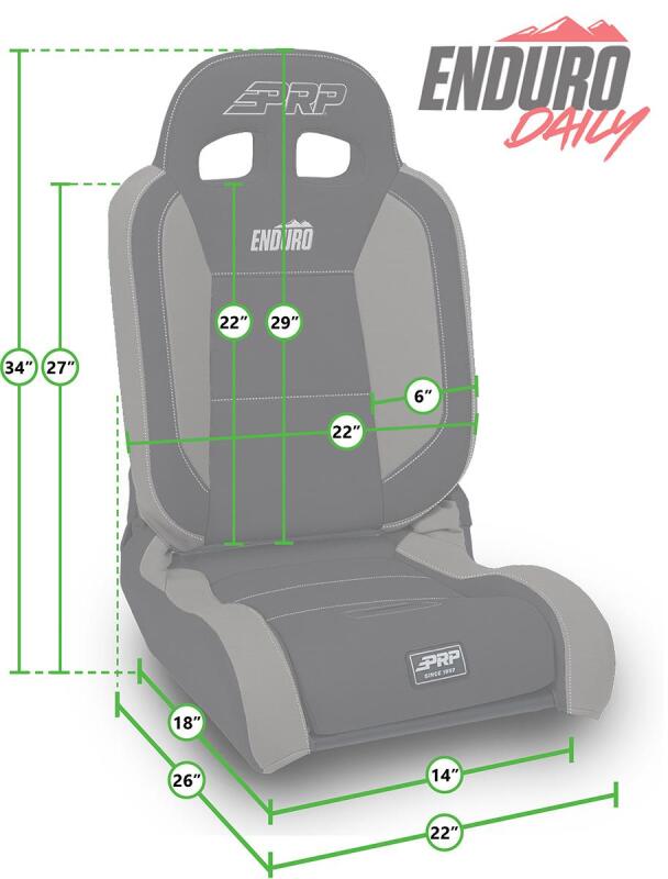 PRP EnduroDaily Reclining Suspension Seat - Black/Purple Tweed - Passenger