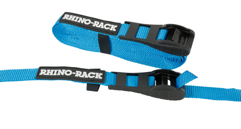 Rhino-Rack Rapid Tie Down Straps w/Buckle Protector - 4.5m/15ft - Pair - Red