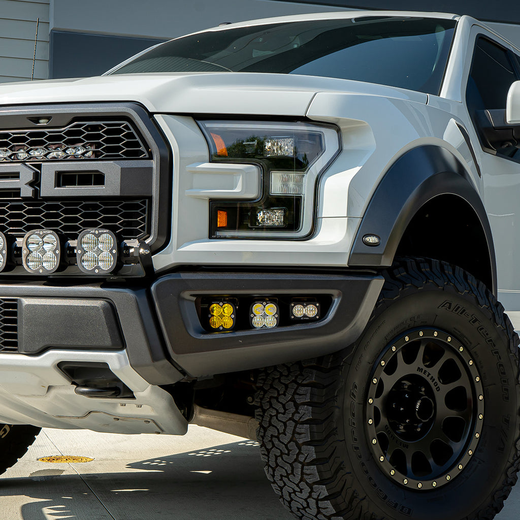 Raptor Fog Light Kit 17-18 F-150 Raptor Fog Pocket Kit Baja Amber SAE Sportsmen Baja Designs-447717