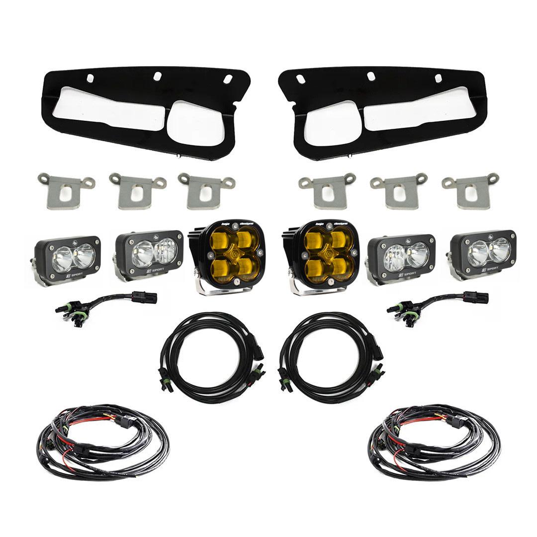 Baja Designs 14-15 Silverado 1500 White Fog Pocket Kit - Amber main image 1