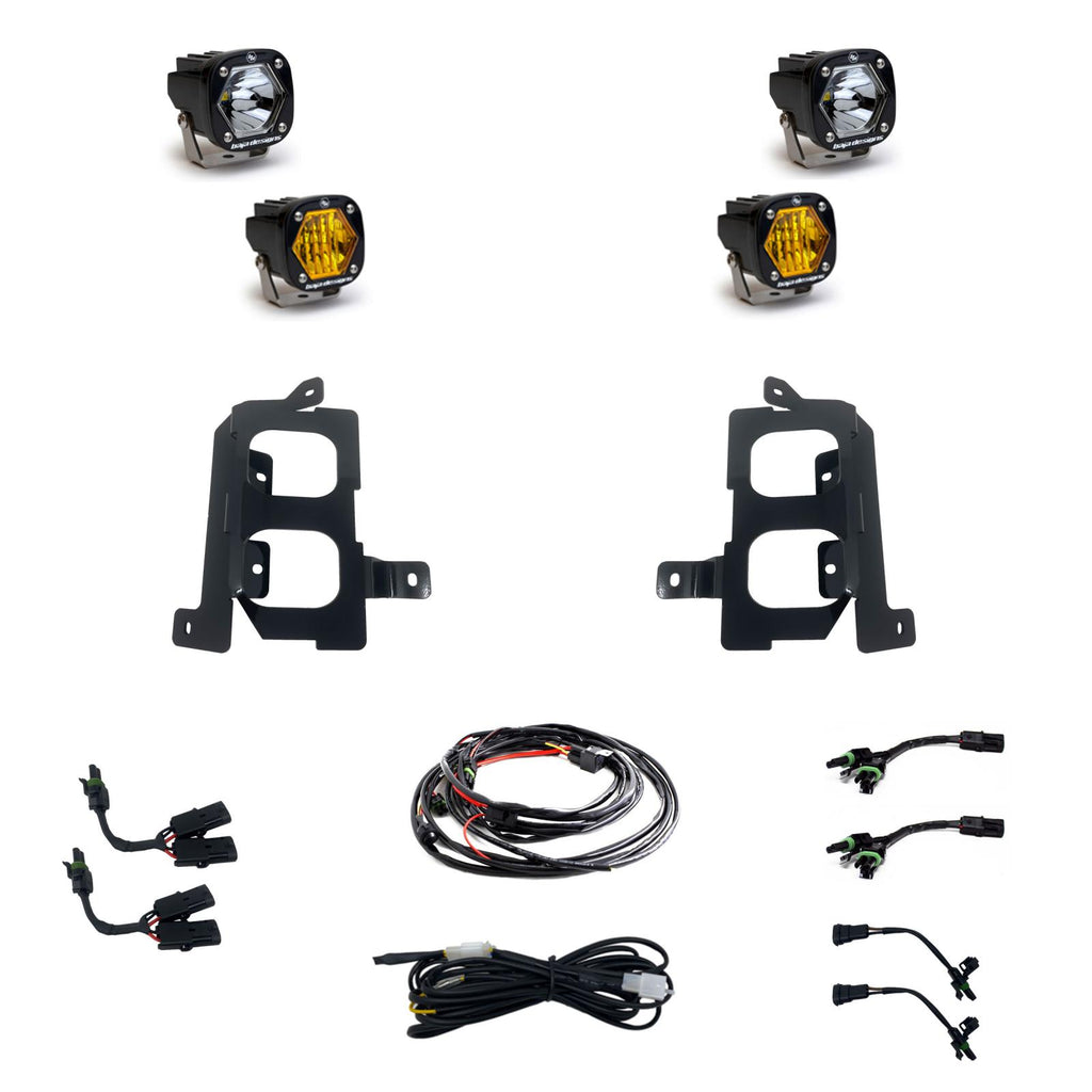 GMC 2500/3500 (20-On) Clear Spot/Baja Amber W/C Fog Pocket Kit Baja Designs-447849