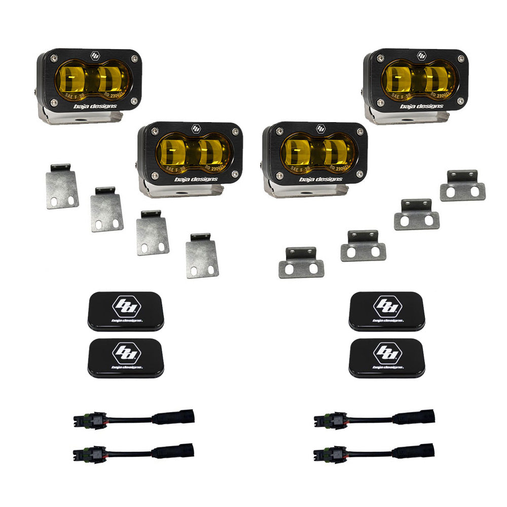 S2 SAE Baja Amber Fog Pocket Kit Fits 21-On Ford Raptor Baja Designs-448171