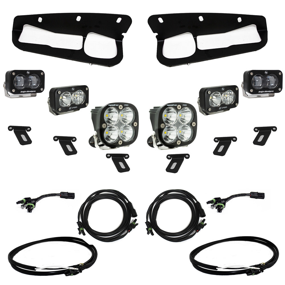 Ford Bronco (21-Present) S2 SAE FPK Pro Steel Bumper w/Upfitter Wiring Harness Baja Designs