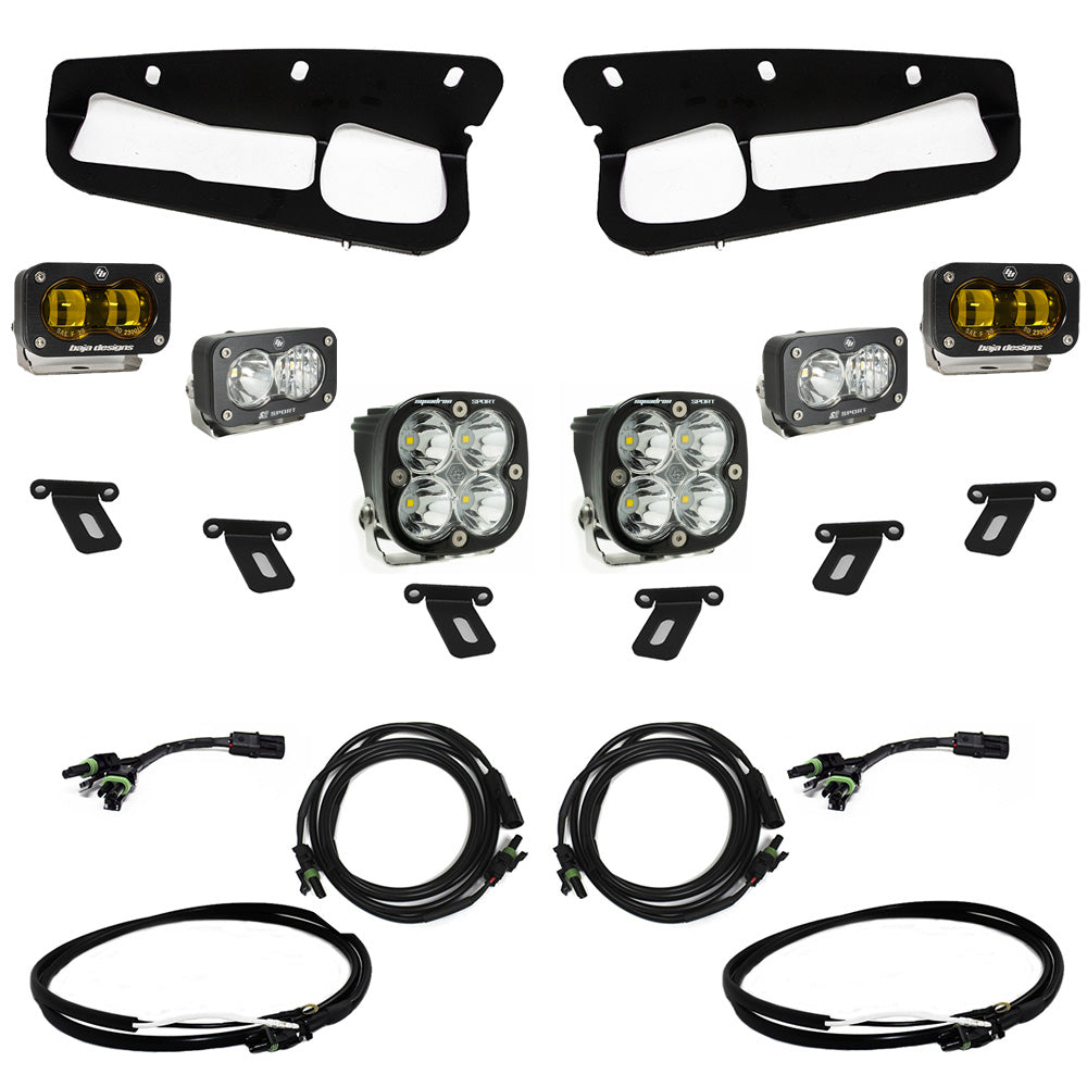 Ford Bronco (21-Present) S2 SAE FPK Sportsmen w/Upfitter Wiring Harness OEM Steel Bumper Baja Designs-448178UP