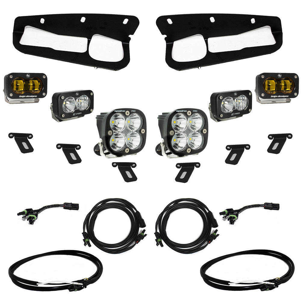 Ford Bronco (21-Present) S2 SAE Baja Amber FPK Pro w/Upfitter Wiring Harness for OEM Steel Bumper Baja Designs-448179UP