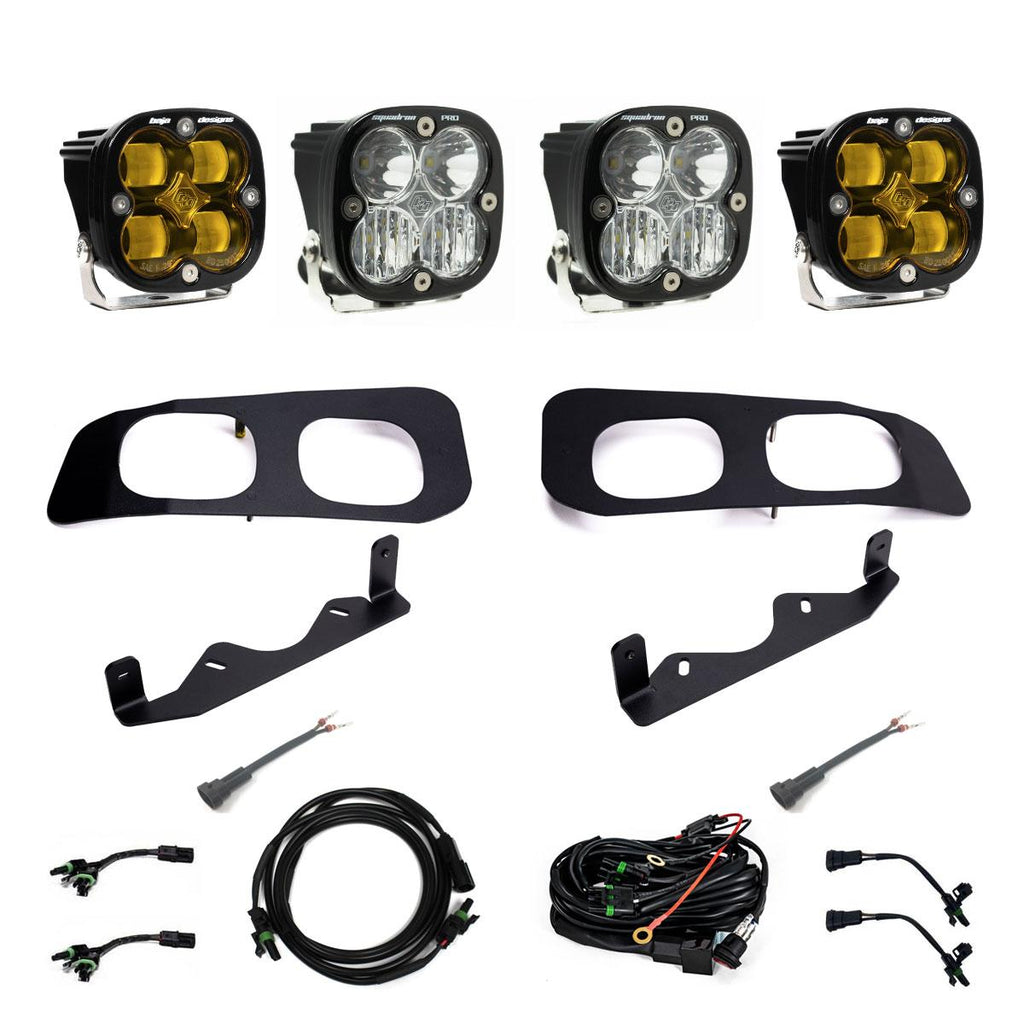 Squadron SAE/Pro Fog Pocket Kit 2023-On Ford F-250/350 Super Duty SAE Fog Baja Amber Toggle Wiring-448228