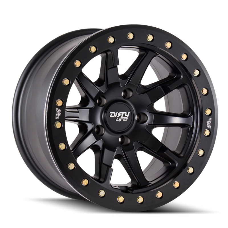 Dirty Life 9304 DT-2 17x9 / 5x127 BP / -12mm Offset / 78.1mm Hub Matte Black Wheel - Beadlock