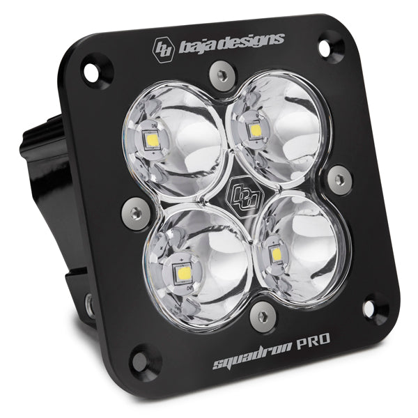 Flush Mount LED Light Pod Black Clear Lens Squadron Pro Baja Designs