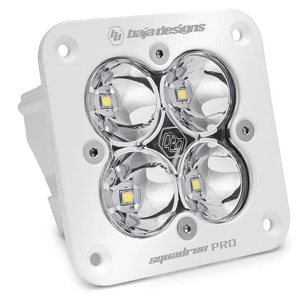 Flush Mount LED Light Pod White Clear Lens Squadron Pro Baja Designs