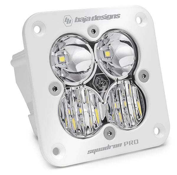 Flush Mount LED Light Pod White Clear Lens Squadron Pro Baja Designs
