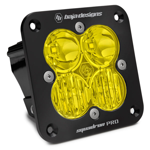 Flush Mount LED Light Pod Black Baja Amber Lens Driving/Combo Pattern Squadron Pro Baja Designs-491013