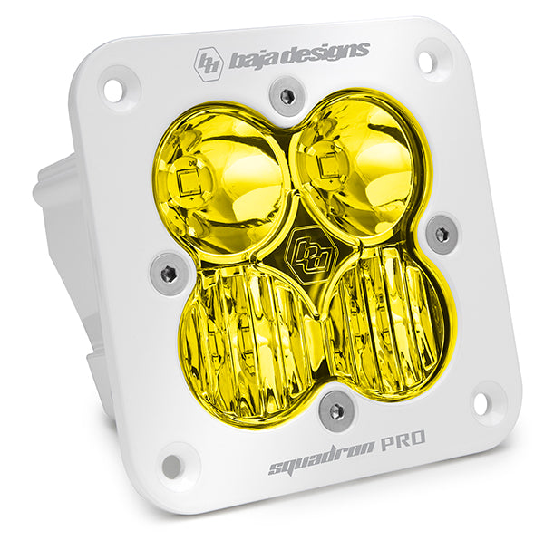 Flush Mount LED Light Pod White Baja Amber Lens Driving/Combo Pattern Squadron Pro Baja Designs-491013WT