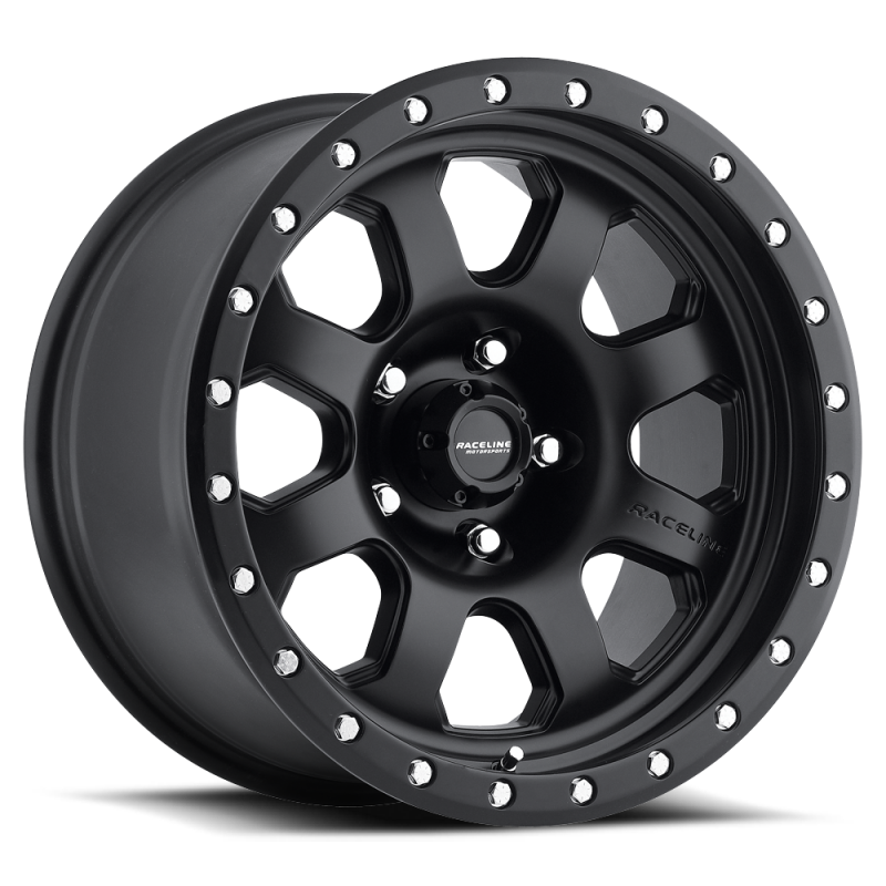 Raceline 929B Avenger 17x9in / 8X165.1 BP / 20mm Offset / 130.81mm Bore - Satin Black Wheel