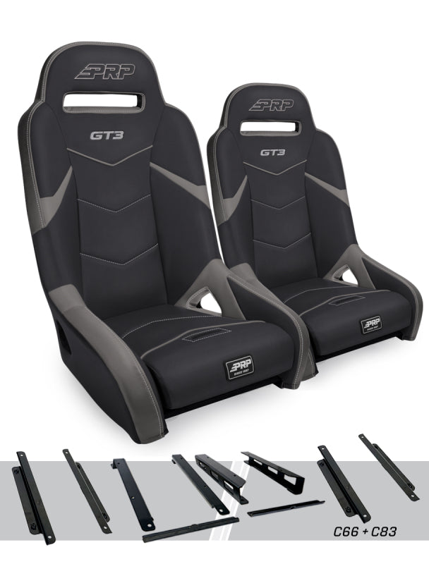 PRP Honda Talon GT3 Suspension Seats Kit (Pair) - Black & Gray