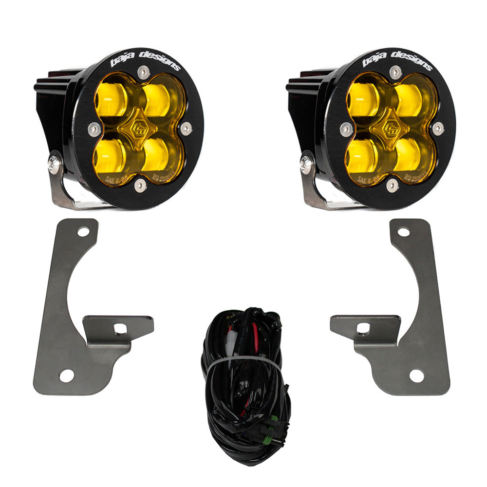 Squadron R SAE Fog Pocket Light Kit Jeep 2007-18 Wrangler JK w/ Premium OE Bumper (SAE Fog; Baja Amber) Baja Designs-587525