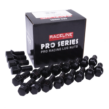 Load image into Gallery viewer, Raceline 16x1.5 21mm Conical Seat Black Lug Bolts (Set of 20)
