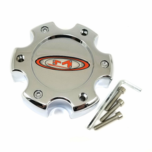Load image into Gallery viewer, MOTO CAP CHROME 6X135 - RED OVAL LOGO