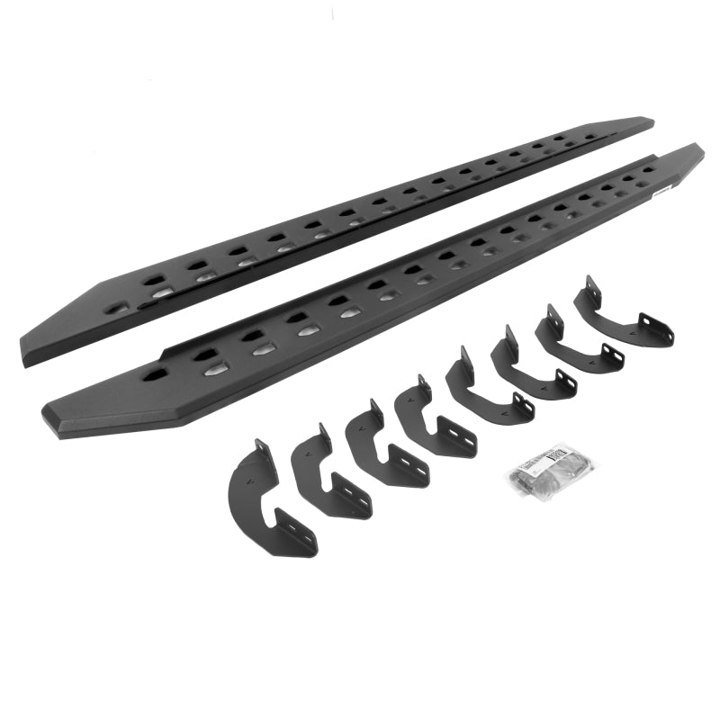 Go Rhino 07-21 Toyota Tundra DC 4DR RB20 Slim Running Boards Kit (Incl. Brackets) - Tex. Blk