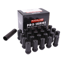Load image into Gallery viewer, Raceline 1/2in XL Spline Black Jeep Lug Nuts (24 Pack)