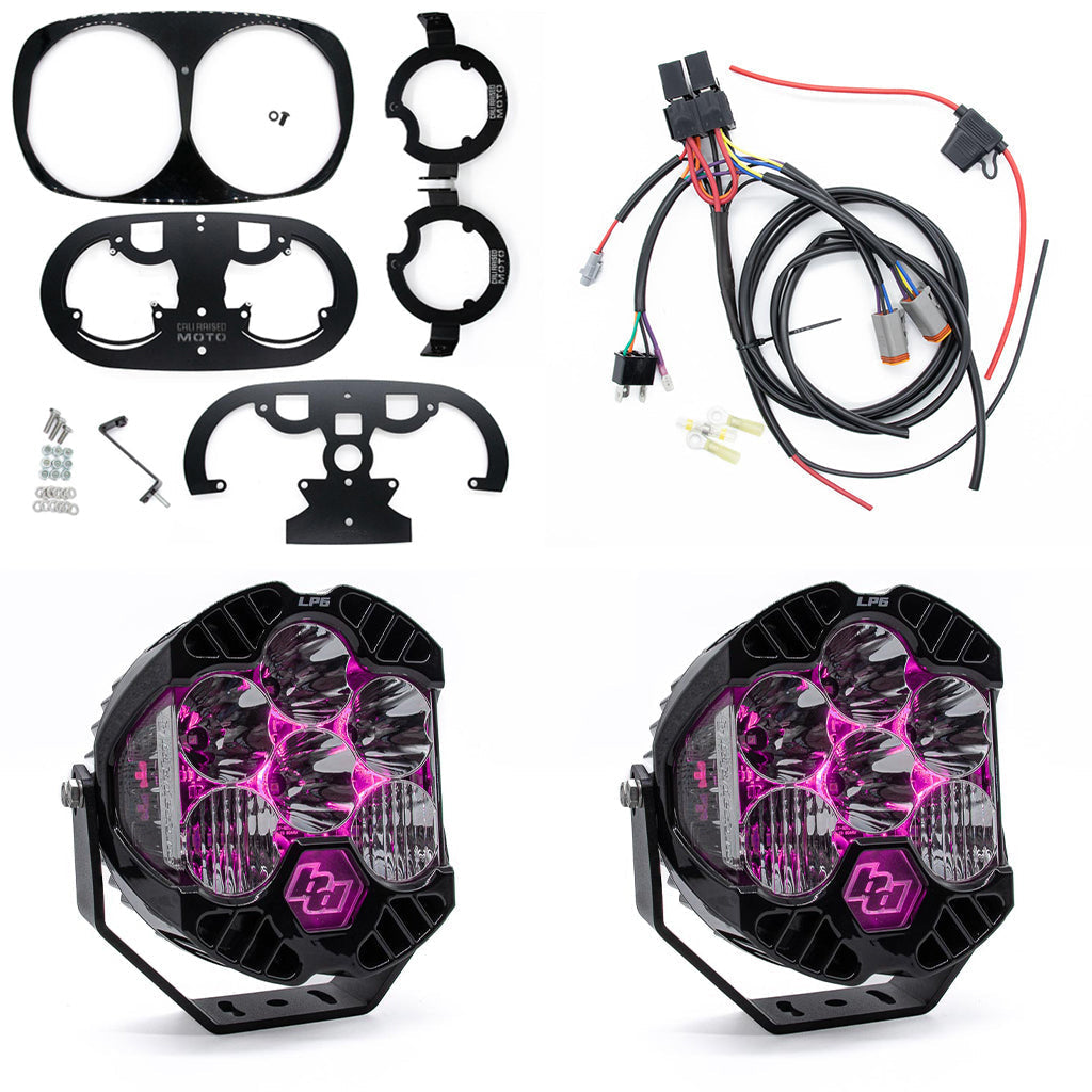 Cali Raised Moto 98-13 Road Glide Baja Designs LP6 Lighting Combo Kit
