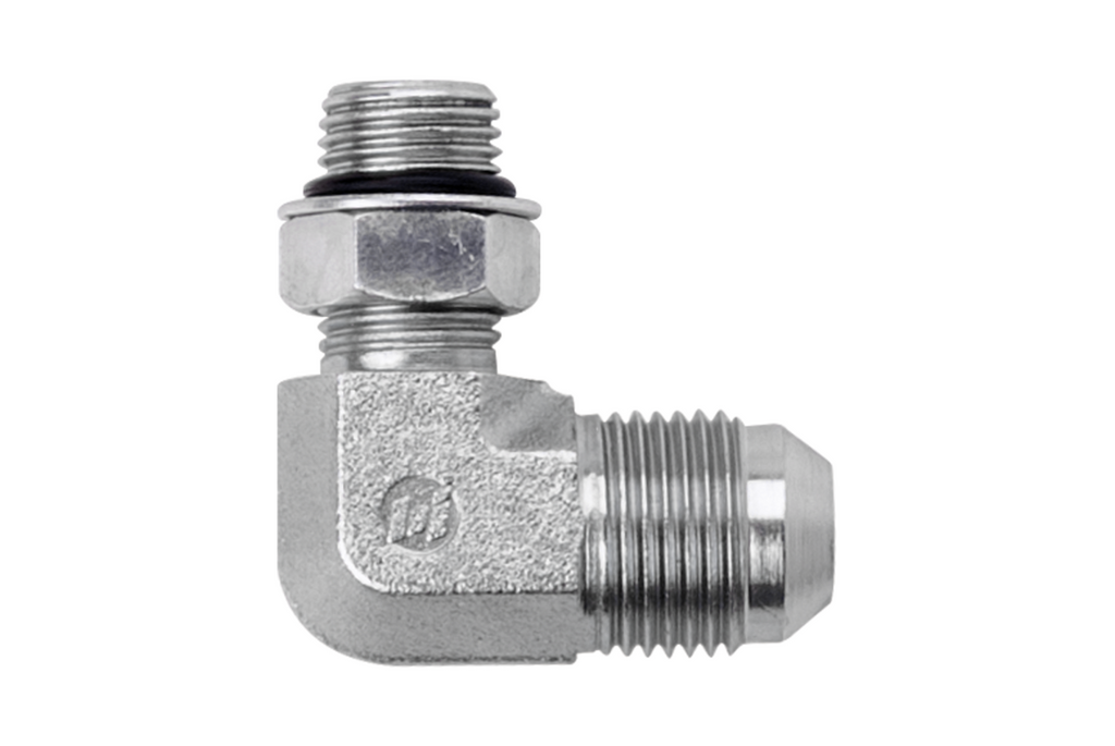 King Shocks 90 Degree Hose Fitting -06 flare / -06 ORB