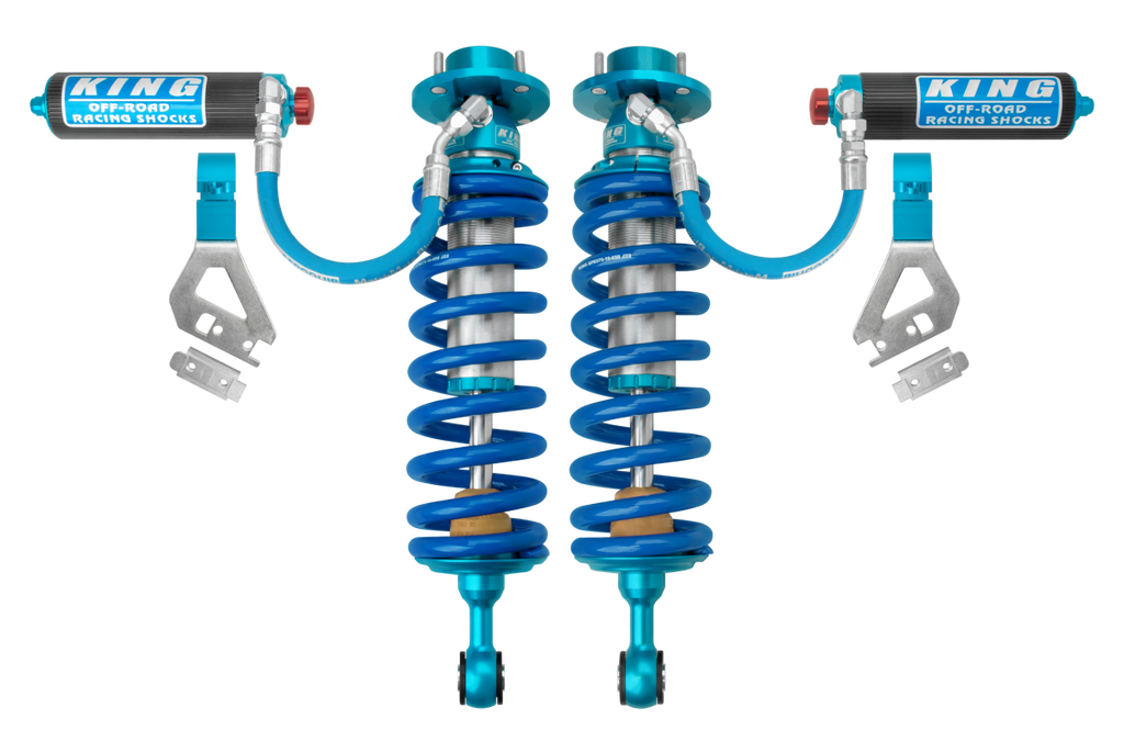 King Shocks 07-21 Toyota Tundra Front 2.5 Dia Coilover Hose Remote W/Springs, Pair W/Comp. Adj.