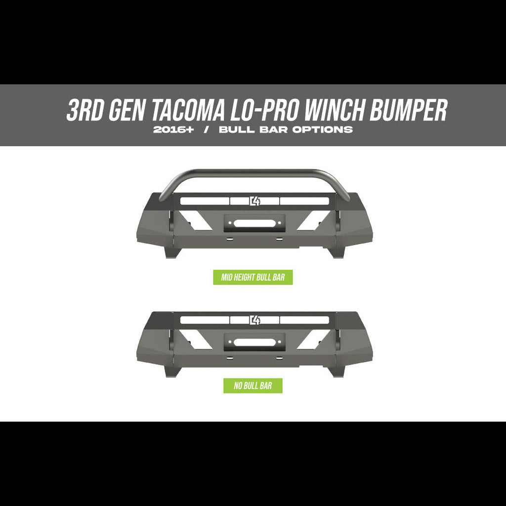 C4 Fabrication 16-23 3rd Gen Toyota Tacoma Front Lo-Pro Winch Bumper