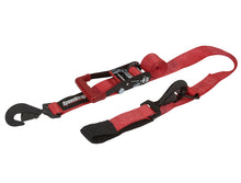 Load image into Gallery viewer, SpeedStrap 2In x 10Ft Ratchet Tie Down w/ Twisted Snap Hooks &amp; Axle Strap Combo - Red