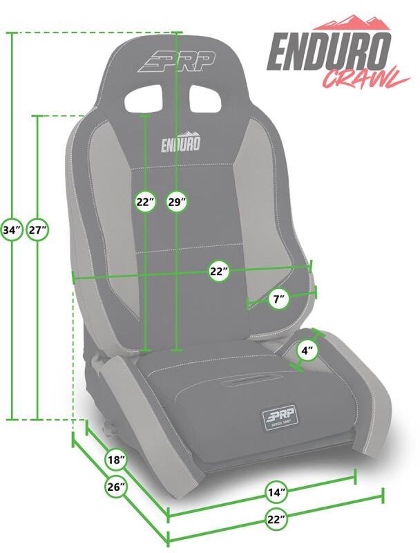 PRP EnduroCrawl Reclining Suspension Seat - Black/Orange Tweed - Passenger