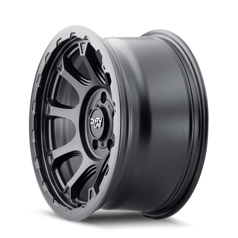 Dirty Life 9307 Drifter 17x8.5/6x139.7 BP/-6mm Offset/106mm Hub Matte Black Wheel - Beadlock