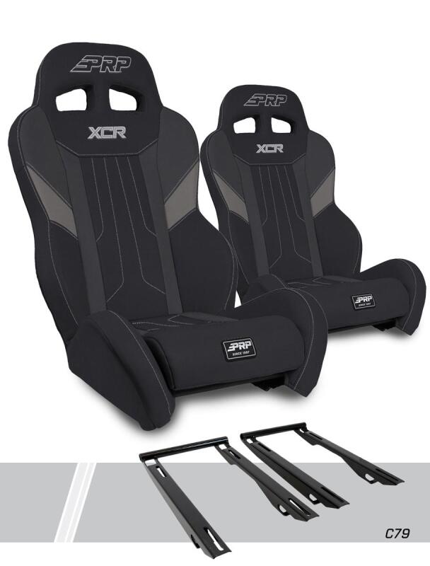 PRP Polaris RZR PRO XP XCR Suspension Seats Kit (Pair) - Black & Gray