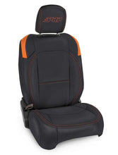Load image into Gallery viewer, PRP Jeep Wrangler JL Front Seat Covers Jeep Gladiator JT- with Molle Back (Pair) - Black/Orange