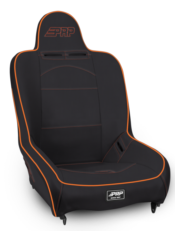 PRP Premier High Back Suspension Seat- Black/Orange Vinyl