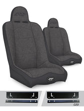 PRP Jeep Wrangler CJ7/YJ Daily Driver High Back Suspension Seats Kit (Pair) - Gray