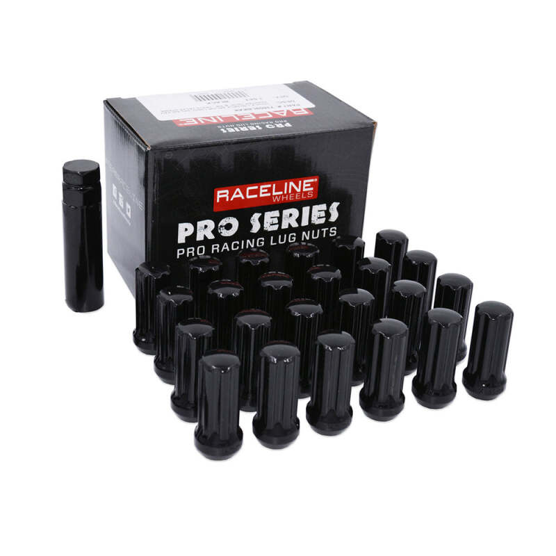Raceline 14x2.0mm Duplex Spline Black Lug Nuts (32 Pack)
