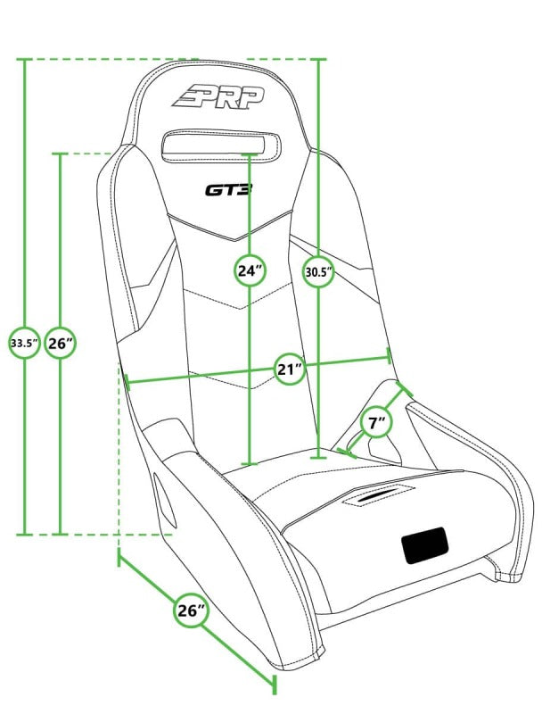PRP Polaris RZR 570 GT3 Suspension Seats Kit (Pair) - Black