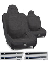 PRP Premier High Back Suspension Seats Kit for 03-06 Jeep Wrangler TJ (Pair) - Gray