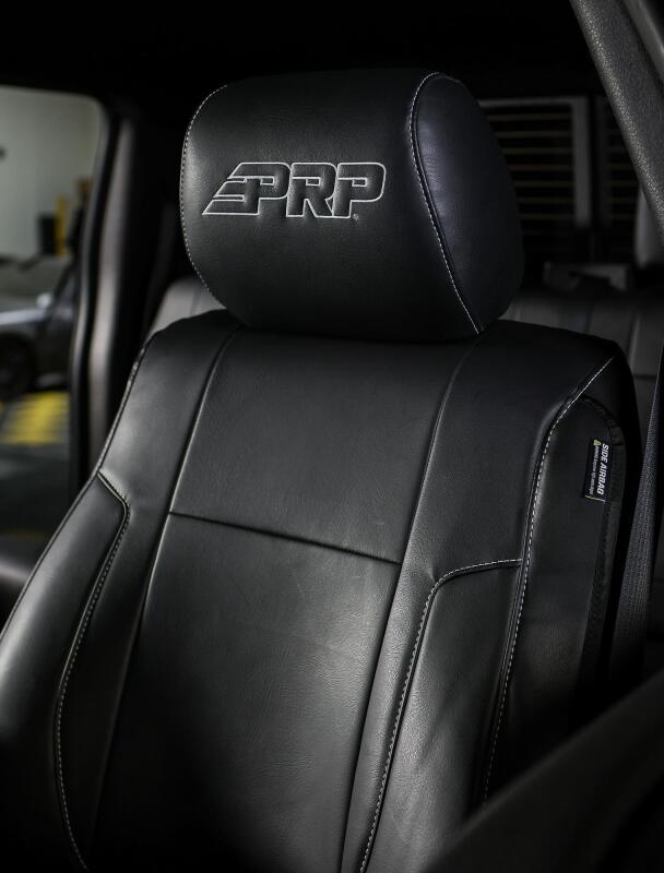 PRP 12-14 Ford Raptor Front Seat Covers (Pair) - Black w Silver Stitch