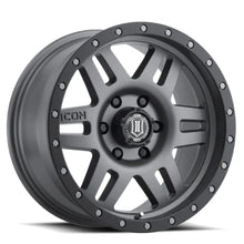 Load image into Gallery viewer, Icon Alloys Six Speed Wheel Series Titanium 17 X 8.5 6 X 5.5 Bolt Pattern 0MM Offset 4.75 Inch Backspace - 1417858347TT