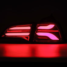 Load image into Gallery viewer, AlphaRex 17-22 Tesla Model 3 PRO-Series LED Tail Lights Jet Black w/Seq Sig