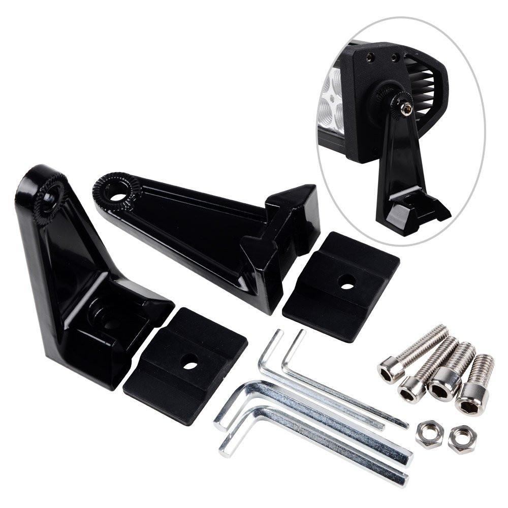 LED Light Bar Side Mounting Brackets With Hardware and Rubber Pad - Cali Raised LED