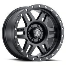 Load image into Gallery viewer, Icon Alloys Six Speed Wheel Series Satin Black 17 X 8.5 6 X 5.5 Bolt Pattern 25MM Offset 5.75 Inch Backspace - 1417858357SB