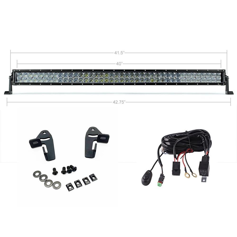 42" Dual Row Spot Beam light bar W/Premium Roof Rack Mounts and Harness