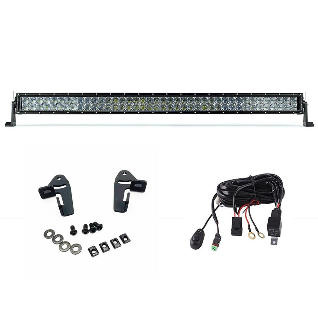 42" Dual Row Combo Beam light bar W/Premium Roof Rack Mounts and Wire Harness - Cali Raised Offroad